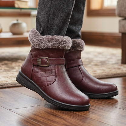 Orthopädische Winterstiefeletten mit Fellbesatz für Damen