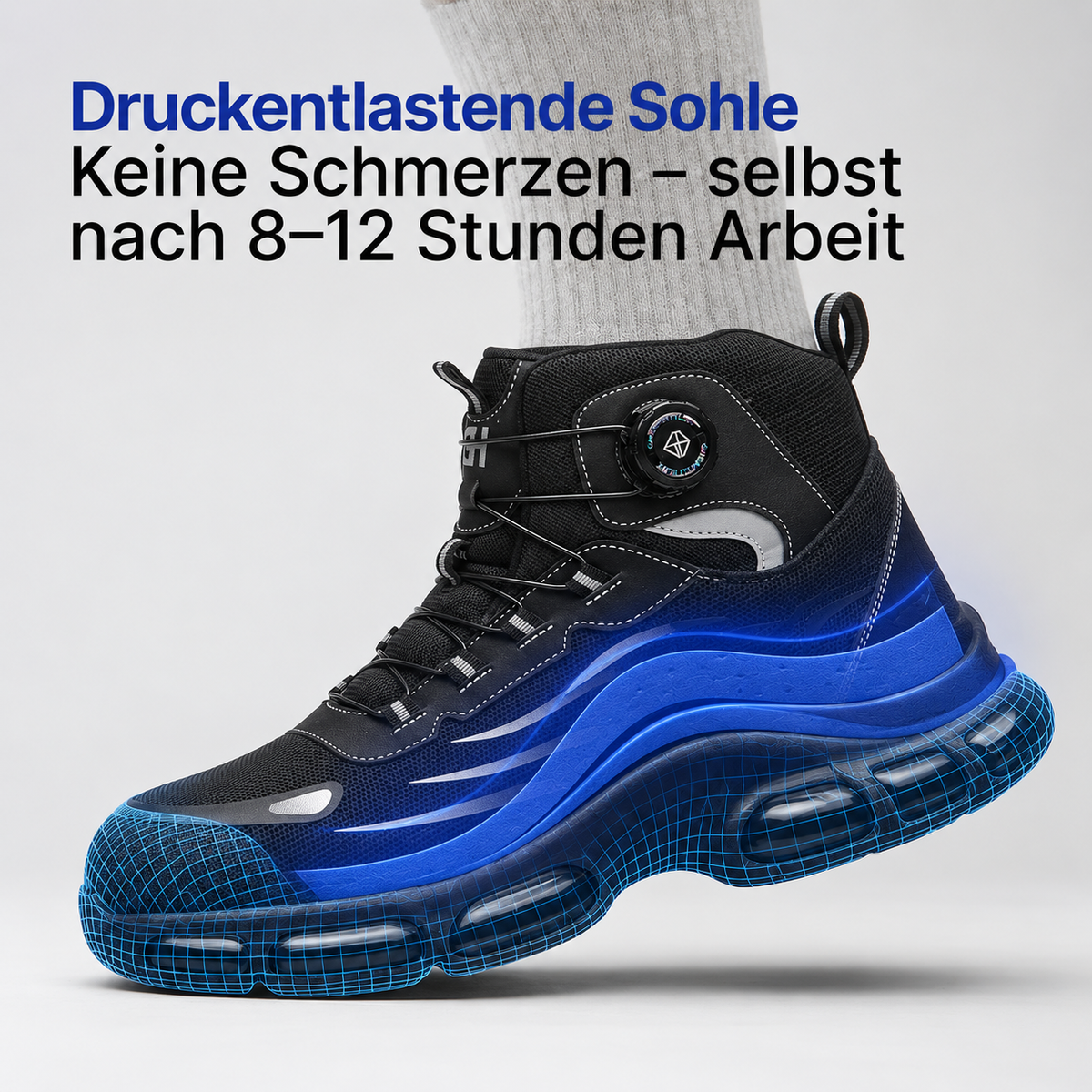 TURBOSTAHL S3 Pro – Leichter Sicherheitsschuh mit Drehverschluss & Luftpolster-Dämpfung